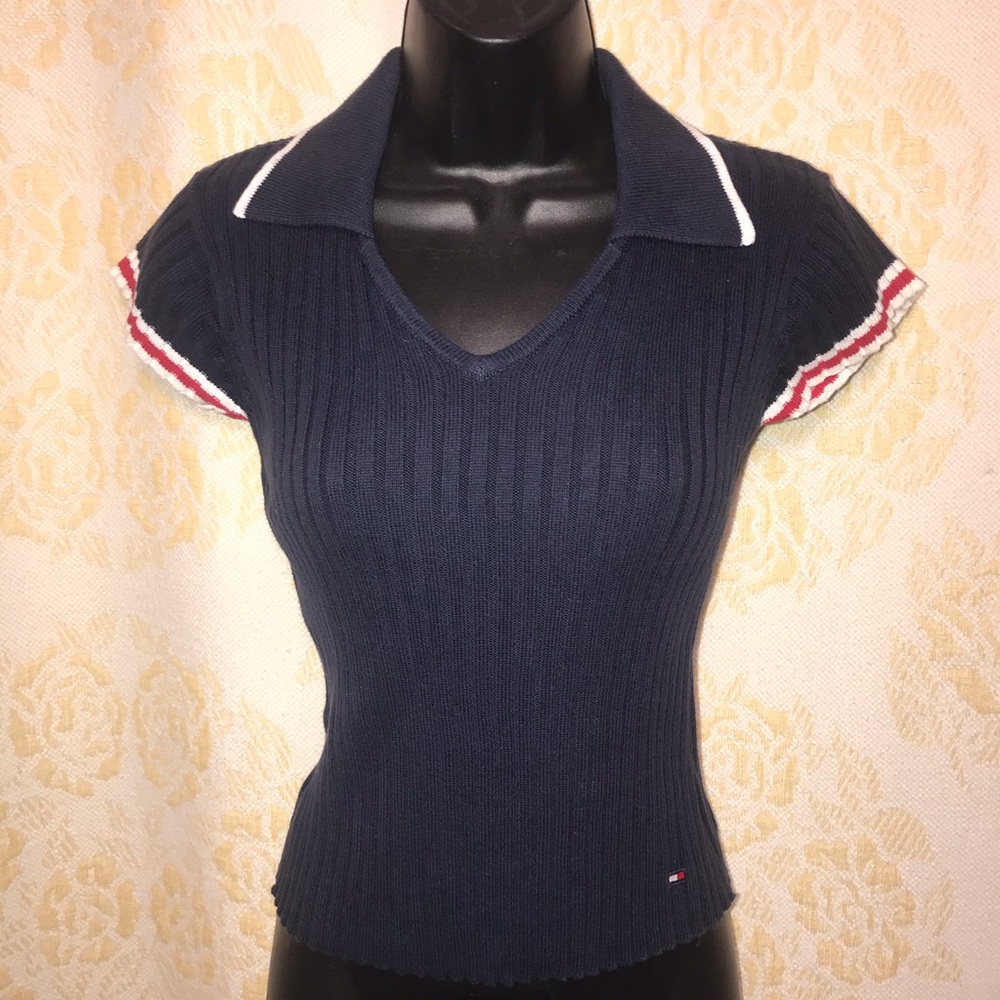 Classic Tommy Hilfiger short sleeve ribbed sweater